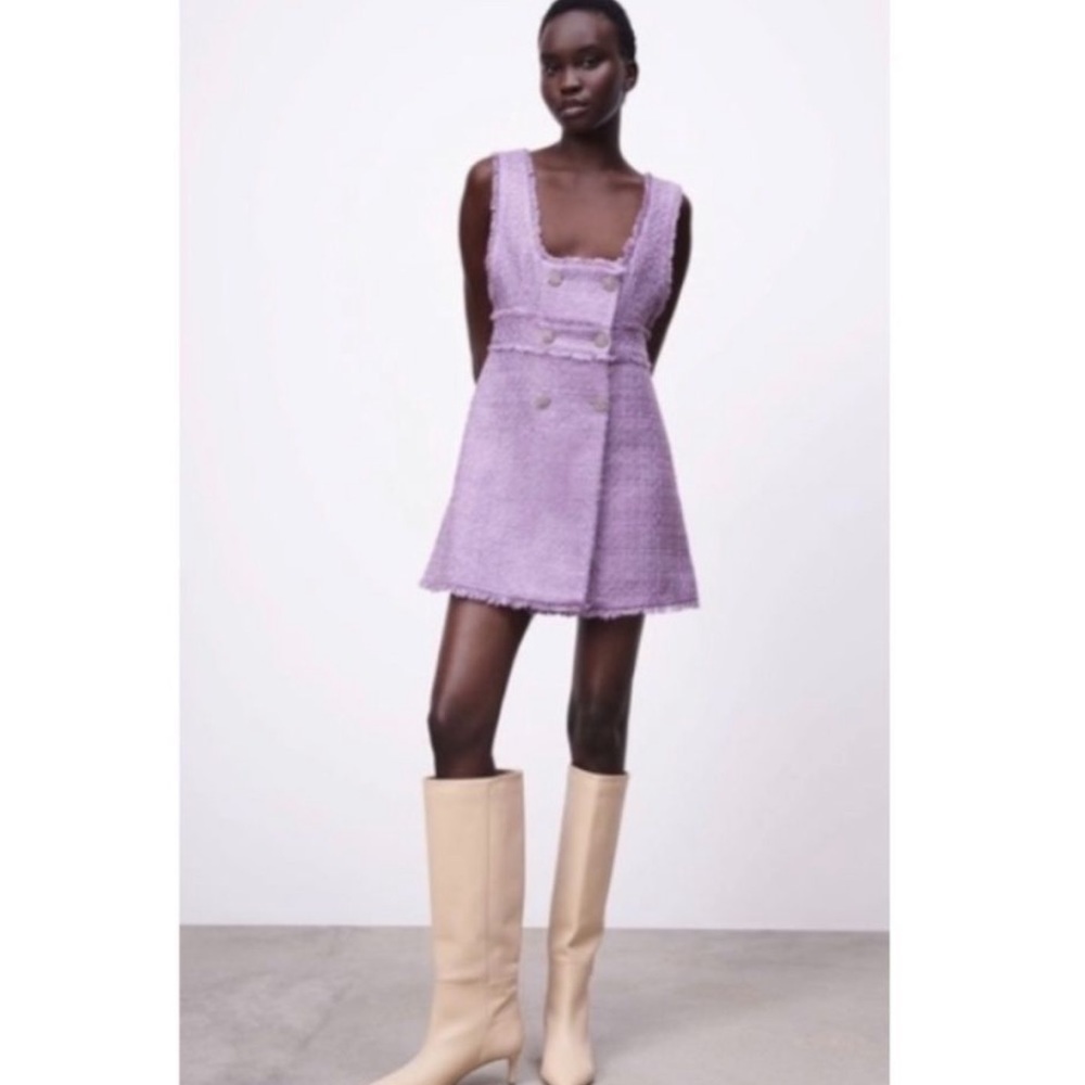 Zara Vintage Tweed Double Breasted Dress.